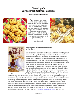 Cleo Coyle&trade;s Coffee Break Oatmeal Cookies