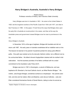 Harry Bridges`s Australia, Australia`s Harry Bridges