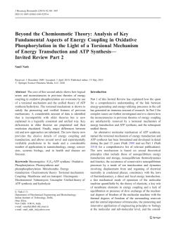 Beyond the Chemiosmotic Theory: Analysis of Key