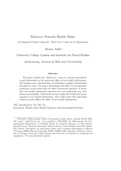 Behavior Towards Health Risks