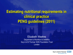 Implications for clinical practice - Parenteral and Enteral Nutrition
