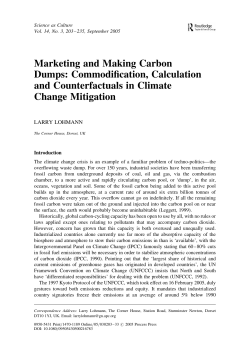 Marketing and Making Carbon Dumps: Commodification