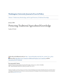 Protecting Traditional Agricultural Knowledge