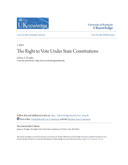 The Right to Vote Under State Constitutions