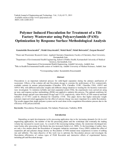 Polymer Induced Flocculation for Treatment of a Tile Factory