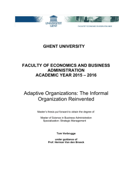 Adaptive Organizations: The Informal Organization Reinvented