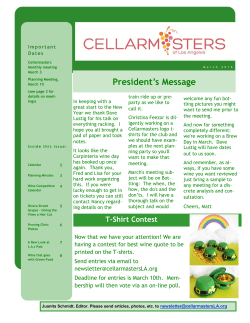 March 2016 Newsletter - Cellarmasters of Los Angeles