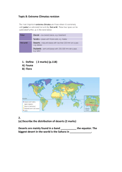 Topic 8: Extreme Climates revision