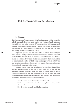 Unit 1 How to Write an Introduction
