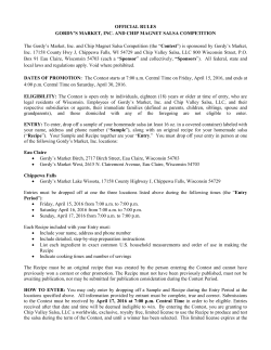 Official Contest Rules Gordy`s Market Chip Magnet Salsa Competition