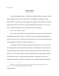 Closing Argument- 1 Closing Argument Francis J. Carney Atticus