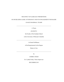 THE EFFECT OF GAME-DAY PROMOTIONS ON INCREASING