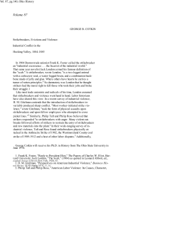 Strikebreakers, Evictions and Violence: Industrial