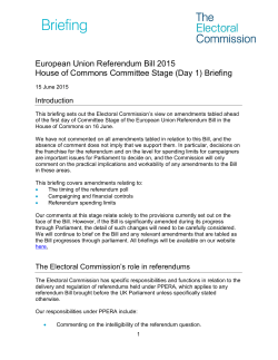 our briefing to MPs - Electoral Commission