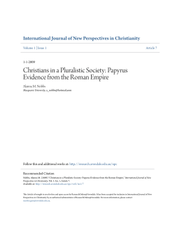 Christians in a Pluralistic Society: Papyrus Evidence from the