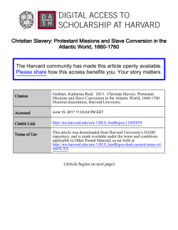Christian Slavery: Protestant Missions and Slave Conversion in the