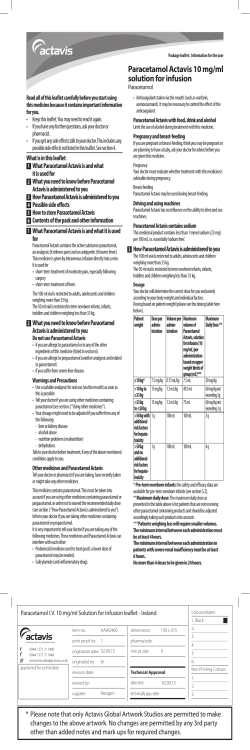 Paracetamol Actavis 10 mg/ml solution for infusion