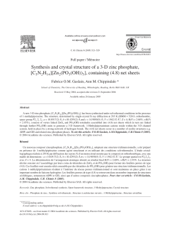 Synthesis and crystal structure of a 3