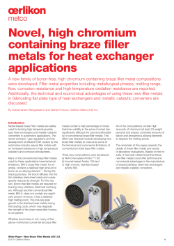 Novel, high chromium containing braze filler metals for
