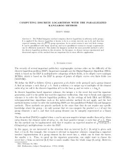 computing discrete logarithms with the parallelized kangaroo method