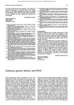 Adoption, genetic disease, and DNA