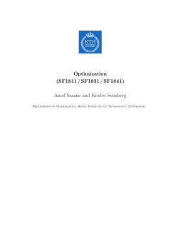 Optimization (SF1811/SF1831/SF1841) Amol Sasane and