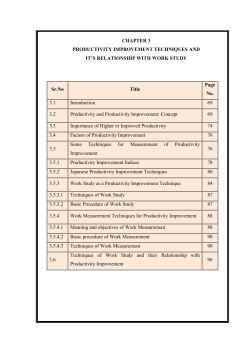 chapter 3 productivity improvement