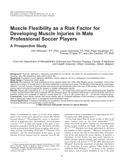 Muscle Flexibility as a Risk Factor for Developing Muscle Injuries in