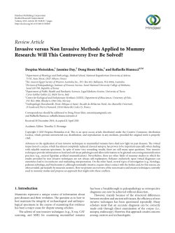 Invasive versus Non Invasive Methods Applied to Mummy Research