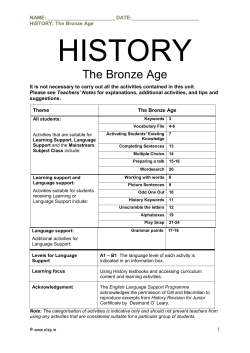 The Bronze Age - English Language Support Programme