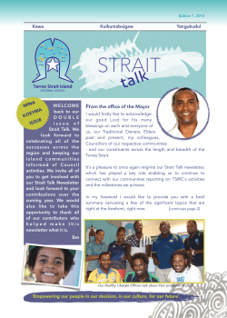 Strait Talk 2015 Issue 1 - Torres Strait Island Regional Council