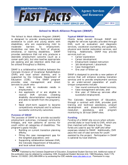 School to Work Alliance Program (SWAP)