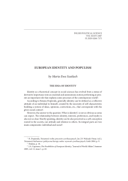 EUROPEAN IDENTITY AND POPULISM by Maria Ewa Szatlach