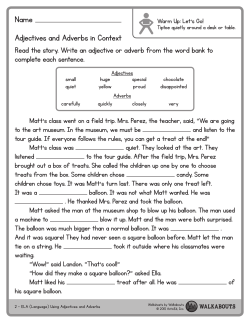 Name Adjectives and Adverbs in Context