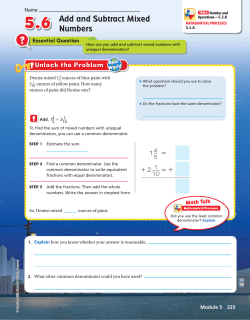5.6 Add and Subtract Mixed Numbers