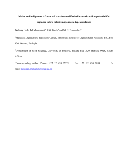 Maize and indigenous African teff starches modified with stearic acid