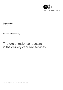 The role of major contractors in the delivery of public services