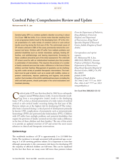 Cerebral Palsy: Comprehensive Review and Update