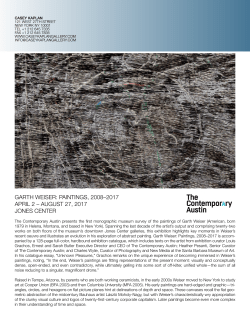 GARTH WEISER: PAINTINGS, 2008&ndash;2017 APRIL 2 &ndash; AUGUST 27