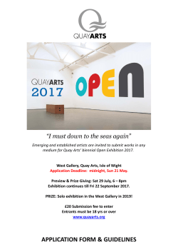 QUAY ARTS OPEN 2017 APPLICATION FORM AND GUIDELINES