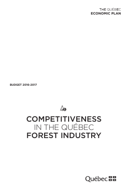 2016-2017 Budget - Competitiveness in the Qu&eacute;bec Forest Industry