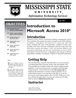 Introduction to Microsoft Access 2010&reg;