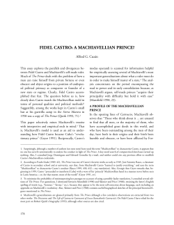fidel castro: a machiavellian prince?