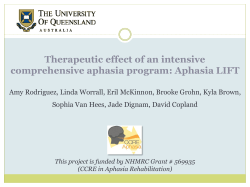 Therapeutic effect of an intensive comprehensive aphasia program