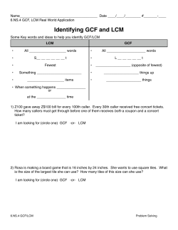 GCF and LCM Word Problem Practice