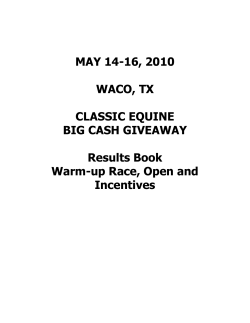 MAY 14-16, 2010 WACO, TX CLASSIC EQUINE BIG CASH