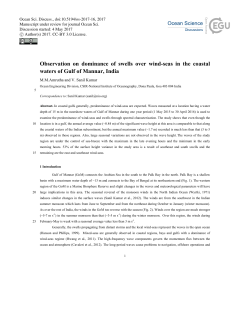 Observation on dominance of swells over wind