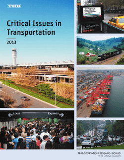 Critical Issues in Transportation