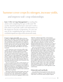 Summer cover crops fix nitrogen, increase yields