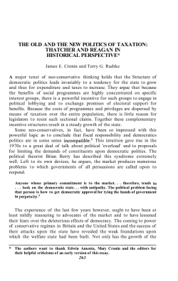 the old and the new politics of taxation: thatcher
